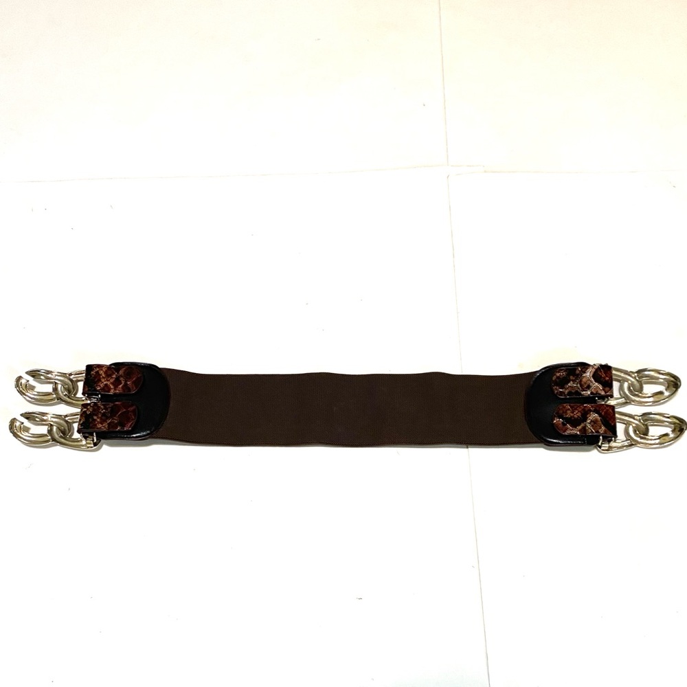 Brown Snake Print Belt with Gold Buckle - Picture 10 of 10